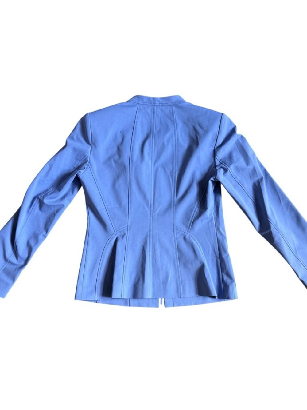 Lafayette 148 New York Susanne Patch Pocket Zip Up Jacket in Bluebird Size 0 - Picture 2 of 9